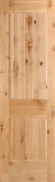 Knotty Alder 2-Panel Plank Style Clearance Door