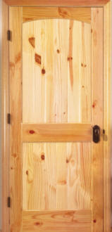 Knotty Pine arched 2 panel door