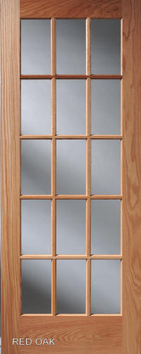 Red Oak Divided Lite French Interior Door