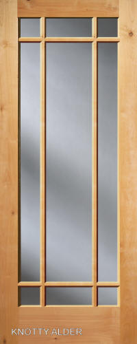 French 9-Lite Knotty Alder Interior Door