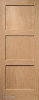 Contemporary 3-Panel Interior Door (in Red Oak wood)