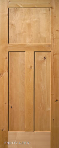Knotty Alder Traditional 3-Panel Interior Door