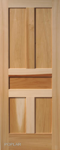 Poplar Traditional 5-Panel Interior Door