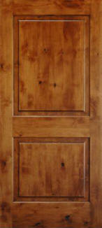 raised 2 panel knotty alder door