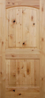 knotty alder 2 panel with v-grooved arch raised panel