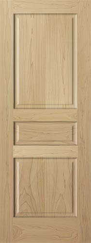 Poplar Colonial 3-Panel Wood Interior Door
