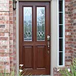 Mahogany Wood 'Legacy Dover' Twin-Lite Exterior Door