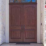 Arched 2-Panel Solid Wood Exterior Doors