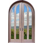 SIG-Series Custom Glass Round-Top Double Entry Doors