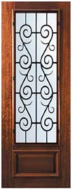 Mahogany Front Door St. Charles style Wrought Iron 3/4-Lite