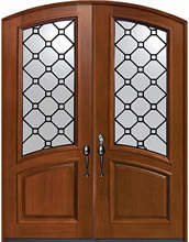 Mahogany Entry Door Casablanca Decorative Glass