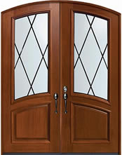 Decorative Glass Exterior Mahogany Double Door Sandringham Design