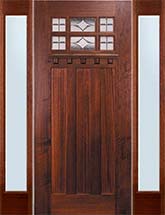 GC-CMB21 Craftsman Mahogany 6-Lite Front Door with Matching Sidelites