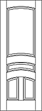 RP-4150  line drawing 4-panel door with eased arch rails and raised panels