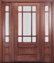 MIAHTC700 Mahogany Exterior 9-Lite Door with Sidelites Entryway