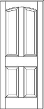 RP-4050 Traditional 4-Panel Arch-Top Door
