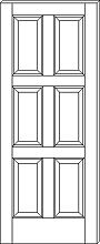 RP-6080 Contemporary 6-Panel Door