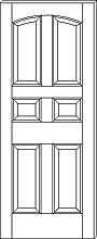 RP-6101 6-Panel Arch-Top Door