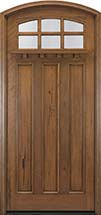 MIAA908 Andean Walnut Craftsman Style Exterior Door with Dentil Shelf