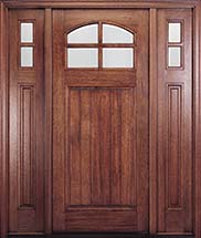 MIAHTC400P Craftsman Style Mahogany Arch-Lite Entry Door with Optional Sidelites
