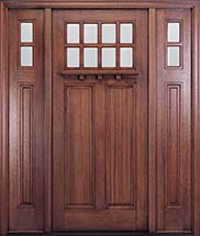 MIAHTC500 Craftsman Front Door with Optional Matching Sidelites and Dentil Shelf