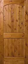 Knotty Alder Arch 2-Panel V-Grooved Interior Door