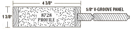 1-3/8 Plank Panel Veneer Door Profile 8728