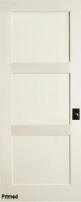 Contemporary 3-Panel Interior Door (Primed)