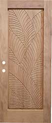 Custom "Banana Leaf" Single Panel Mahogany Door