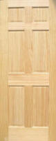 Pine 6-Panel Interior Door