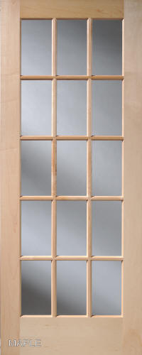 Maple 15-Lite French Interior Door Maple 15-Lite French Interior Door