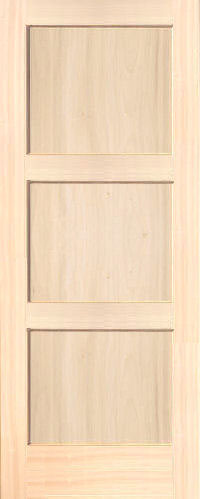 Contemporary 3 Panel Poplar Wood Interior Doors Homestead