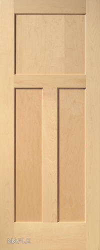 Maple Traditional 3-Panel Interior Door