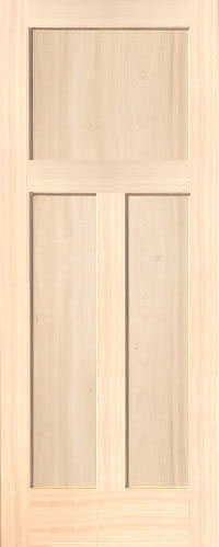 Poplar Traditional 3-Panel Interior Door