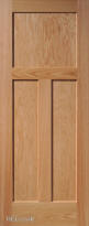 Red Oak Flat 3-Panel Interior Door