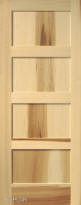 Contemporary 4-Panel Interior Door (in Poplar wood)