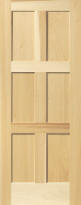 Contemporary 6-Panel Interior Door (in Poplar wood)