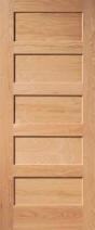 Horizontal 5-Panel Interior Door (in Red Oak wood)
