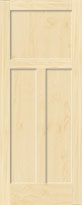 Birch 3-Panel Interior Door