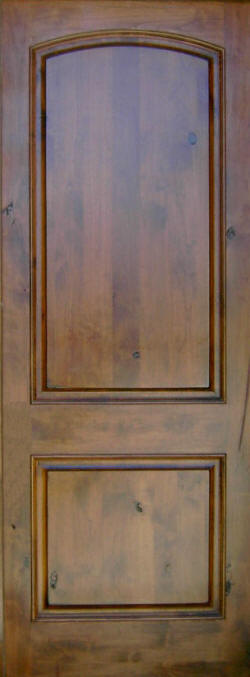 Interior Knotty Alder Arch-Top 2-Panel Door