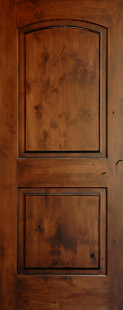 Seely Glazed Knotty Alder Arch Top 2-Panel Interior Door