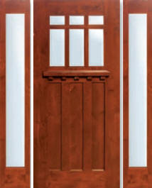 Exterior Doors Knotty Alder Craftsman GC CMC - 3/0 x 6/8 w/ (2) 14" sidelites
