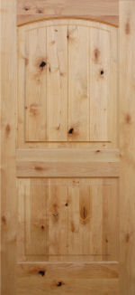  v-grooved arch raised panel knotty alder door