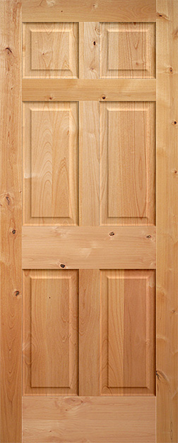 Knotty Alder 6 Panel Wood Interior Door Homestead Doors