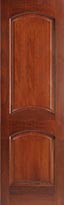 Stained Poplar 2-Panel Arch-Top & Lock Rail Door