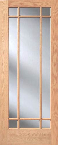 Red Oak Prairie 9-Lite French Interior Door