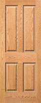 Red Oak 4-Panel Interior Door