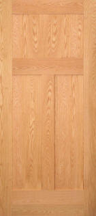 SolidWoodTraditional3PanelRedOakDoor