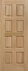 8 panel White oak door unfinished