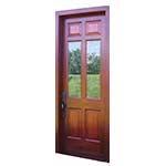 Traditional 6-Panel with Glass Center Panels Front Door